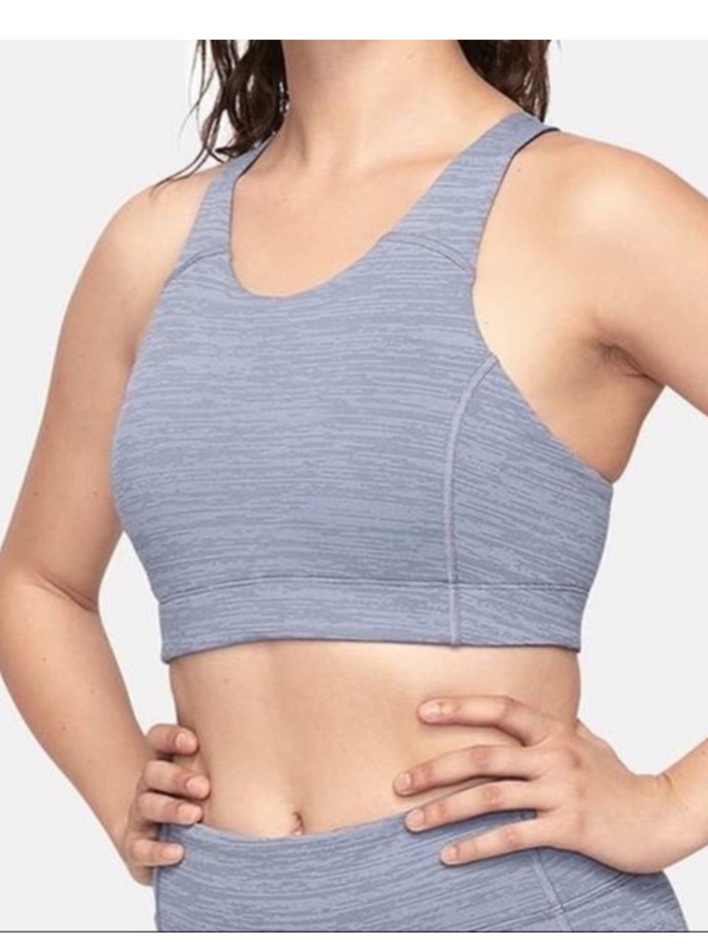 [Outdoor Voices] NWOT Gray High-Neck Key Sports Bra in TechSweat Fabric
